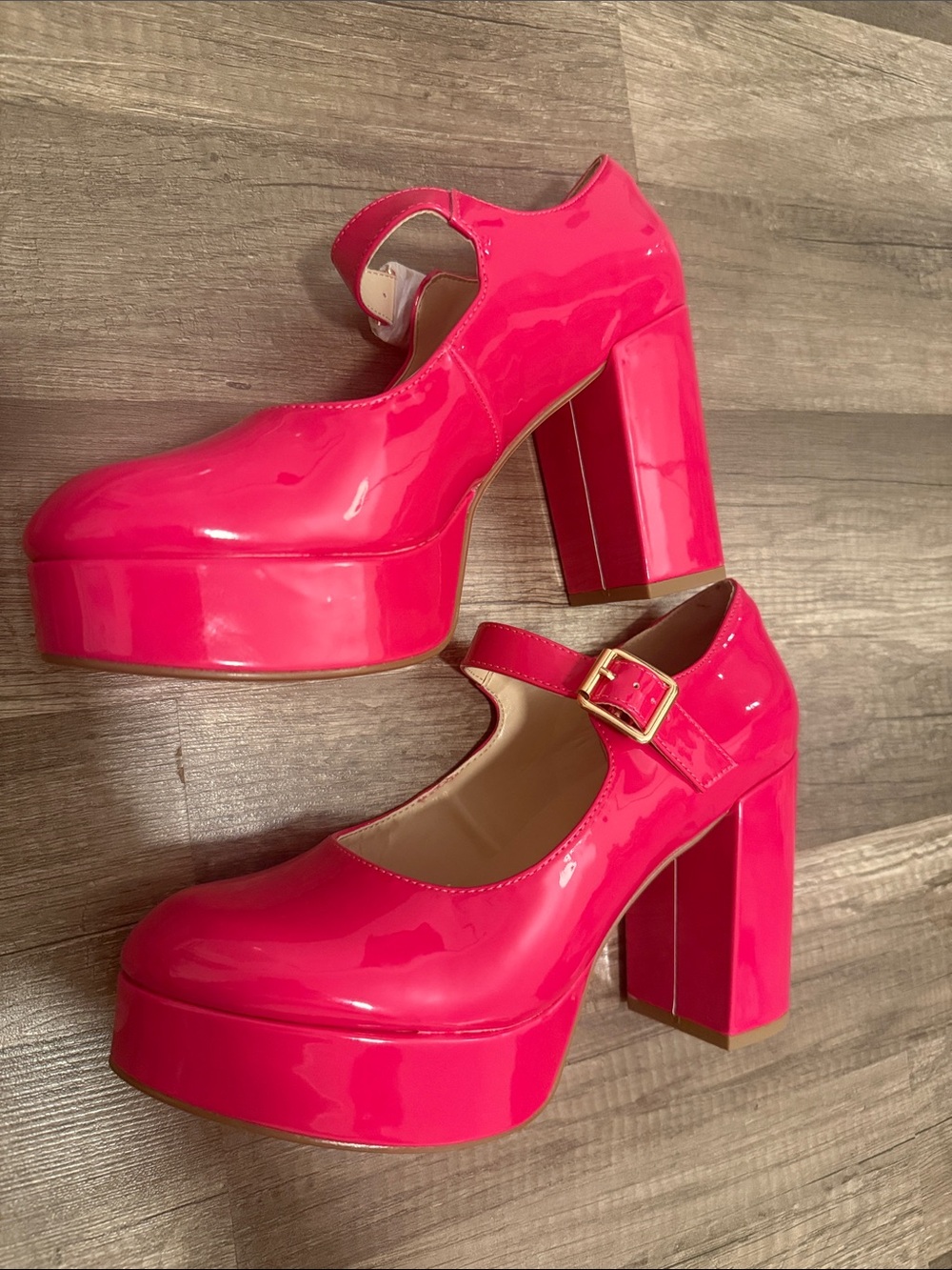 Hot Pink Platform Mary Jane Heels